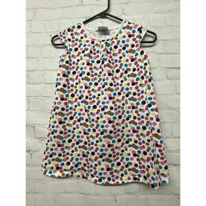 Girls Hanna Andersson Rainbow Polka Dot Striped Dress 130 (6)